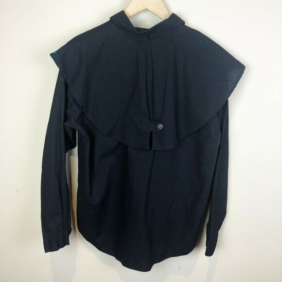 VTG 90's Western Shirt Womens Medium Side Saddle Rodeo Black Embroidered Cactus - Picture 4 of 4